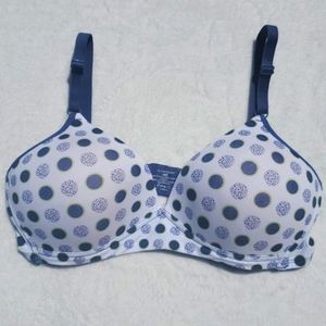 GIFTED - Ambrielle Bra 38C Polka Dot Blue White Green Full Coverage Underwire